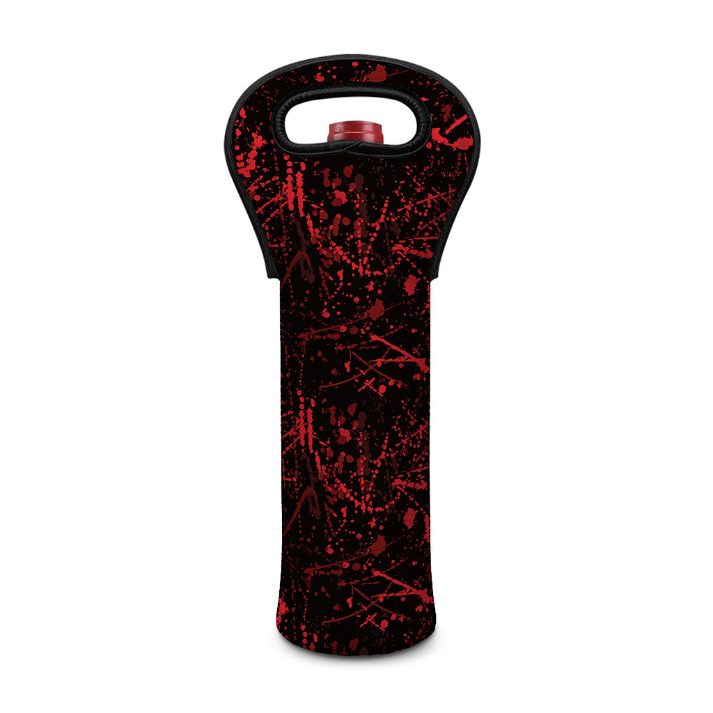 Halloween Red Blood Print Single Neoprene Wine Tote