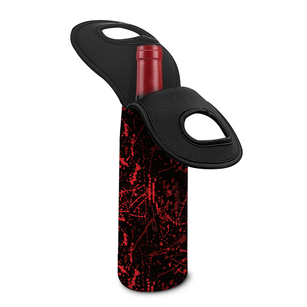 Halloween Red Blood Print Single Neoprene Wine Tote