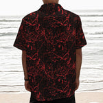 Halloween Red Blood Print Textured Short Sleeve Shirt