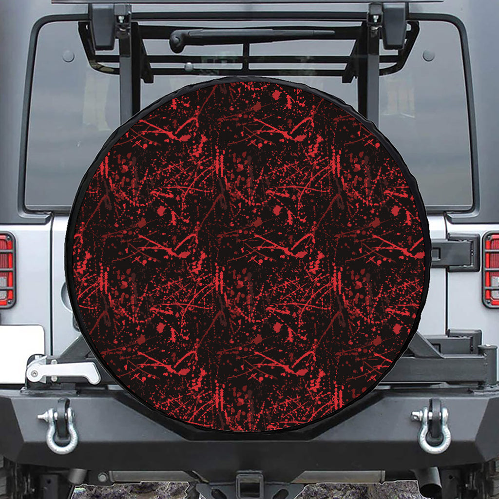 Halloween Red Blood Print Tire Cover