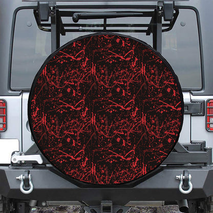 Halloween Red Blood Print Tire Cover