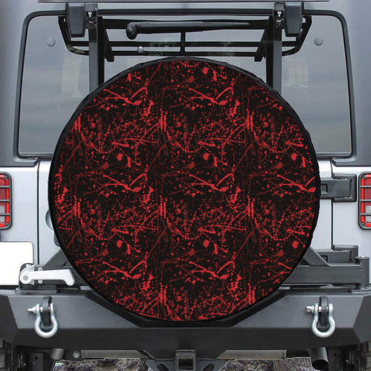 Halloween Red Blood Print Tire Cover