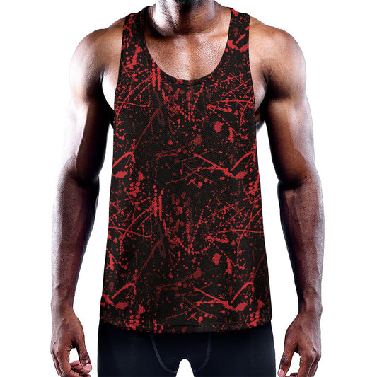Halloween Red Blood Print Training Tank Top