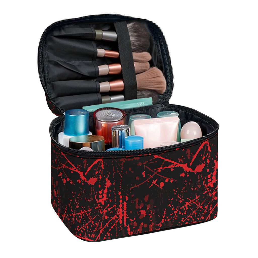 Halloween Red Blood Print Travel Makeup Bag