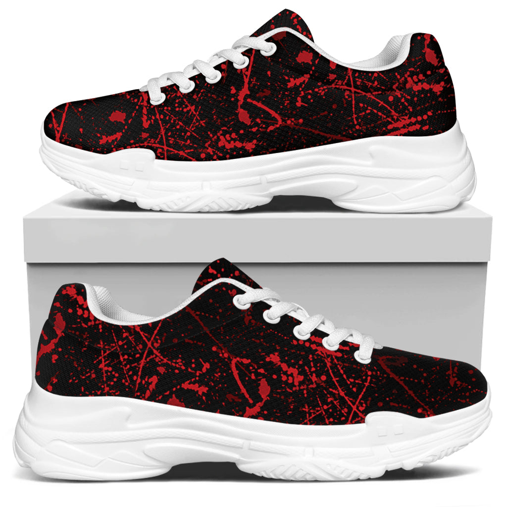 Halloween Red Blood Print White Chunky Shoes