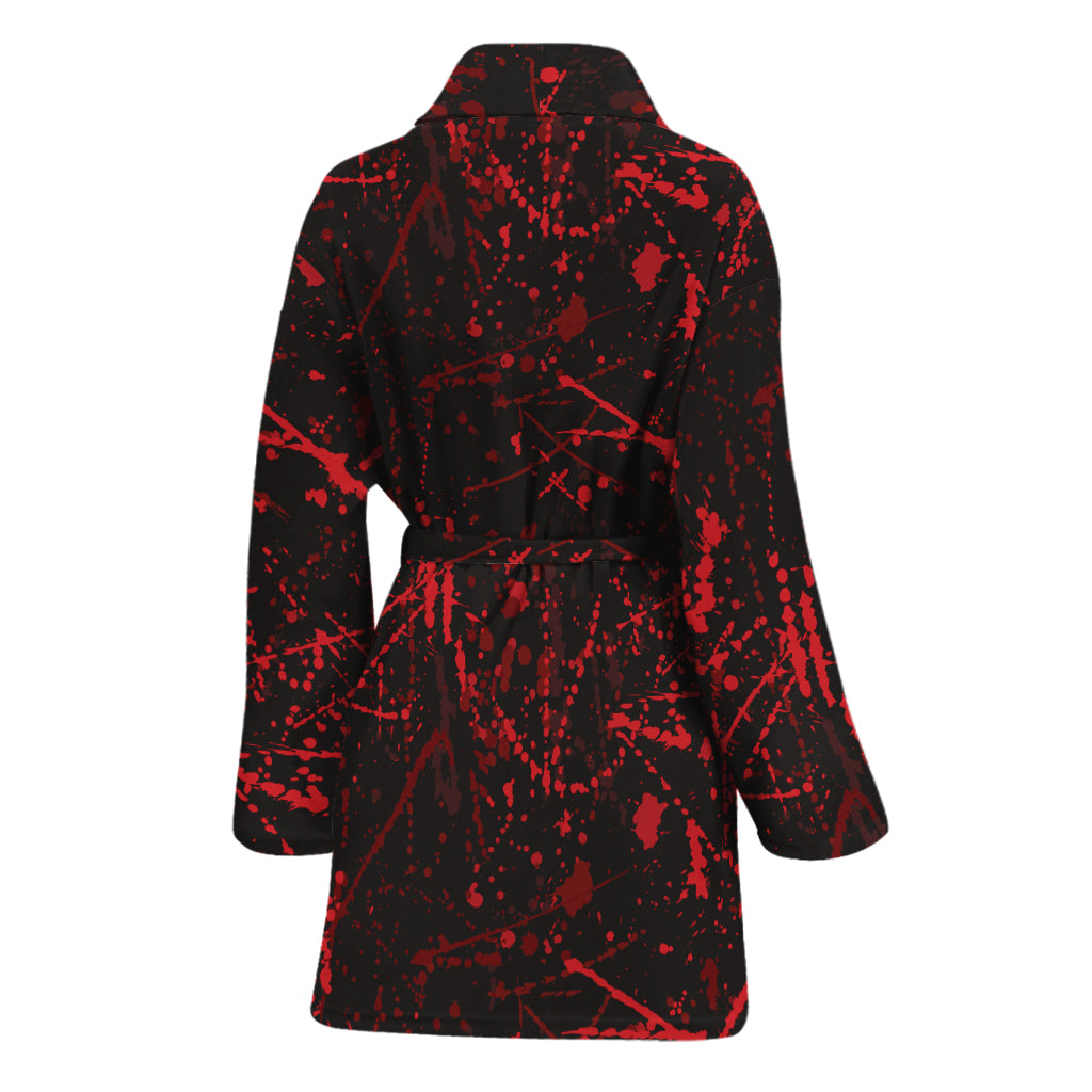 Halloween Red Blood Print Women's Bathrobe