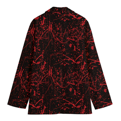 Halloween Red Blood Print Women's Blazer