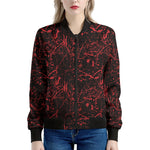 Halloween Red Blood Print Women's Bomber Jacket