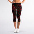 Halloween Red Blood Print Women's Capri Leggings
