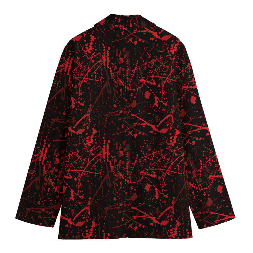 Halloween Red Blood Print Women's Cotton Blazer