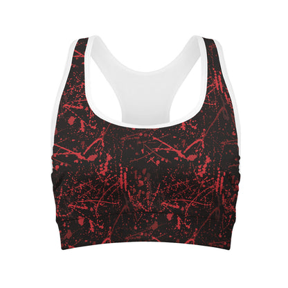 Halloween Red Blood Print Women's Sports Bra