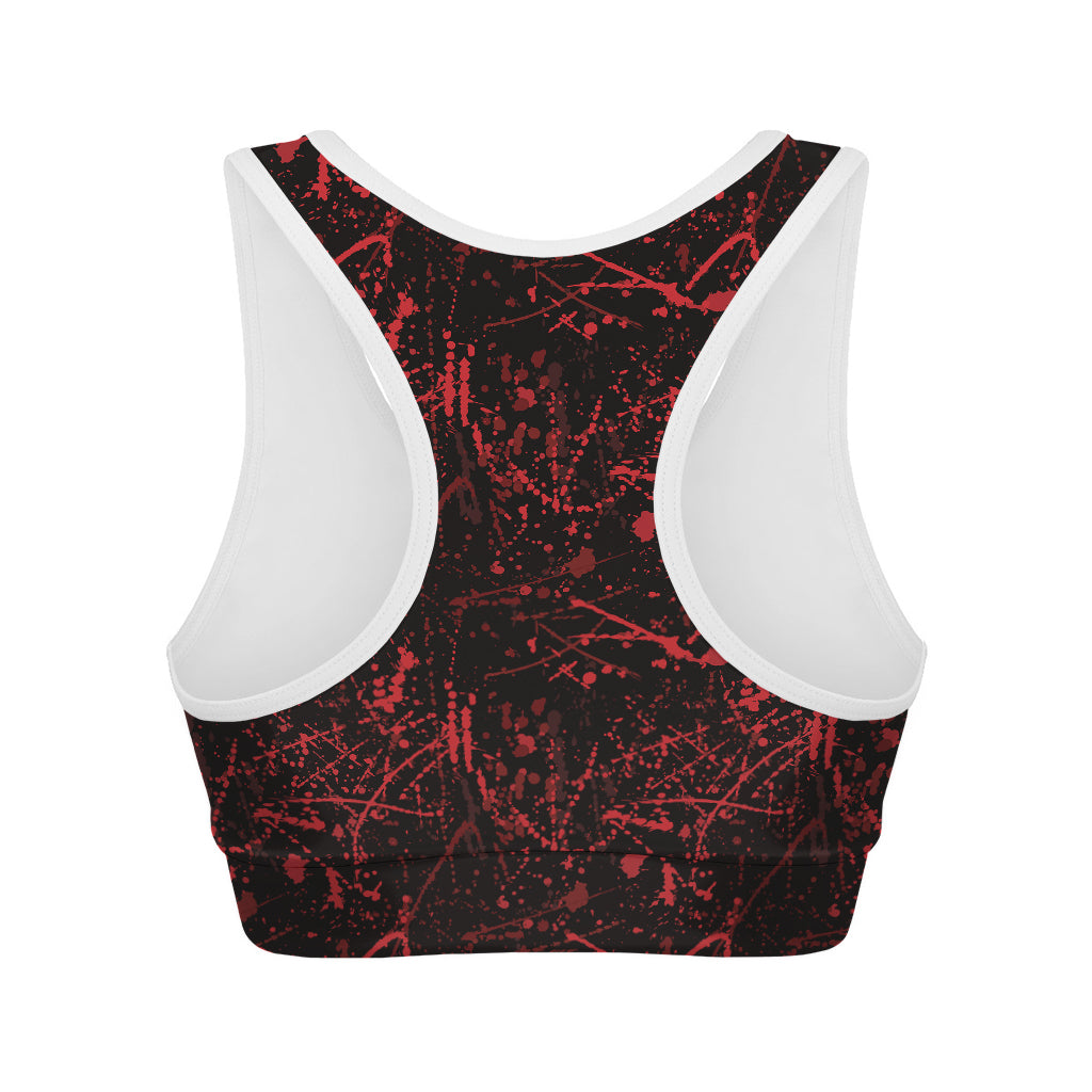 Halloween Red Blood Print Women's Sports Bra