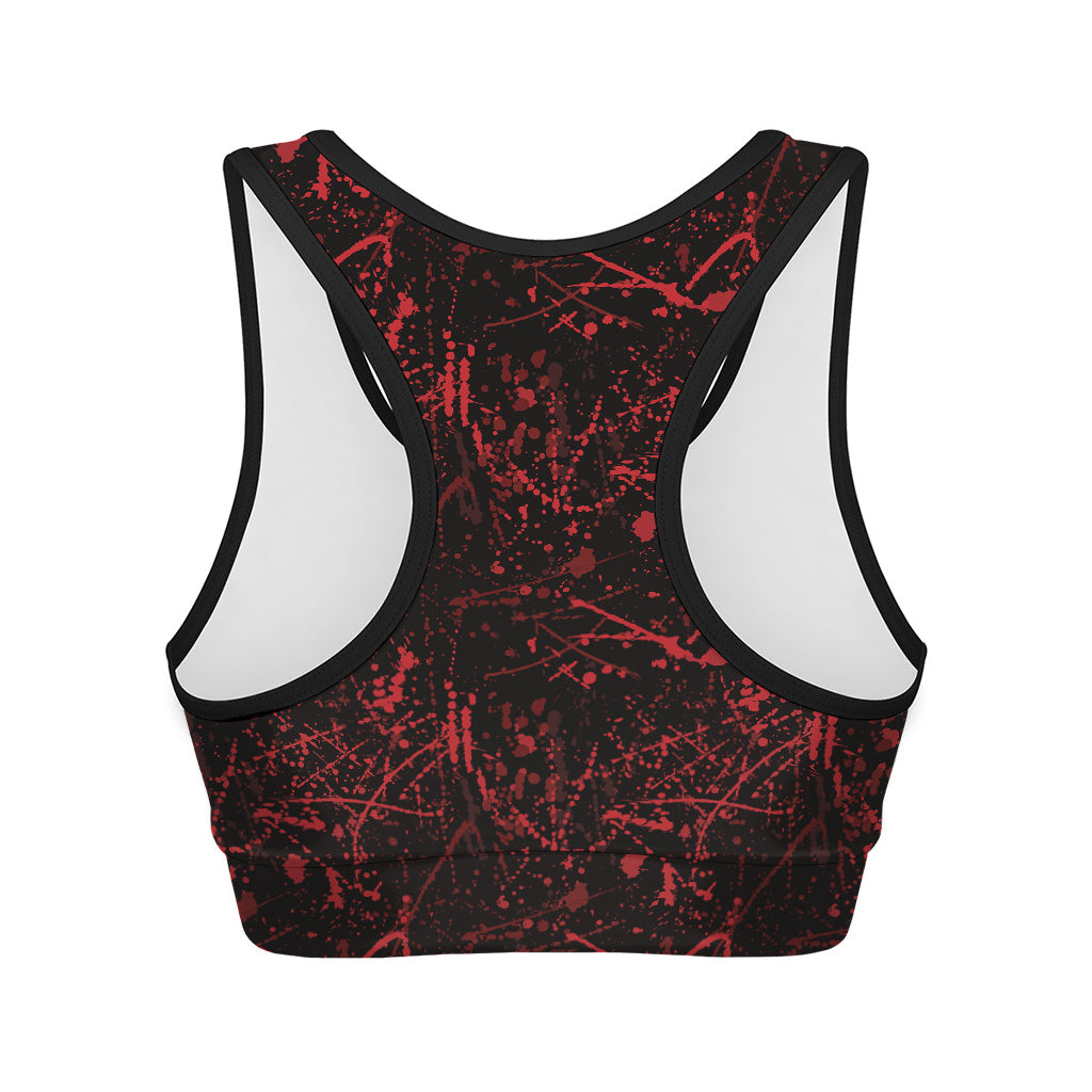 Halloween Red Blood Print Women's Sports Bra