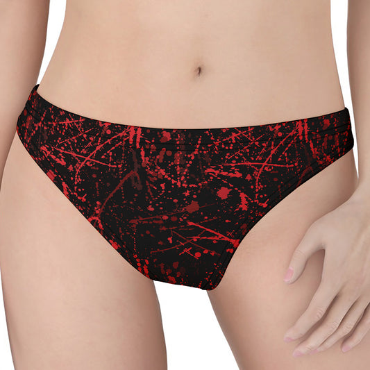Halloween Red Blood Print Women's Thong