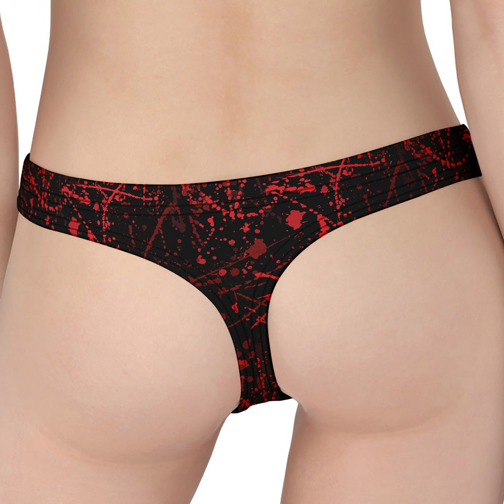 Halloween Red Blood Print Women's Thong