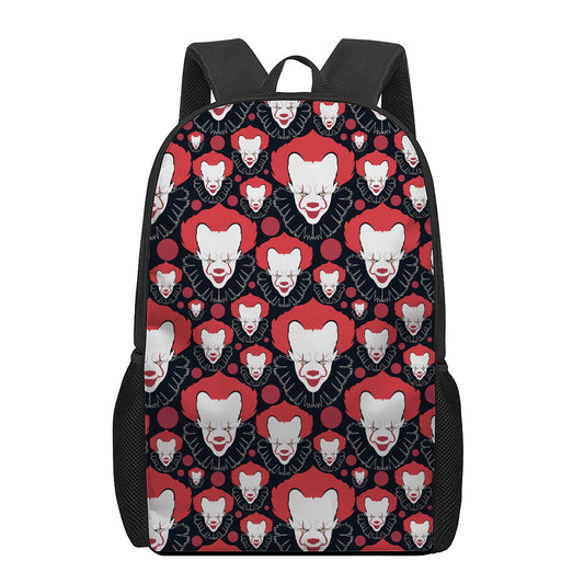 Halloween Scary Clown Pattern Print 17 Inch Backpack