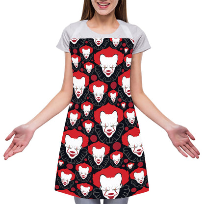 Halloween Scary Clown Pattern Print Adjustable Apron