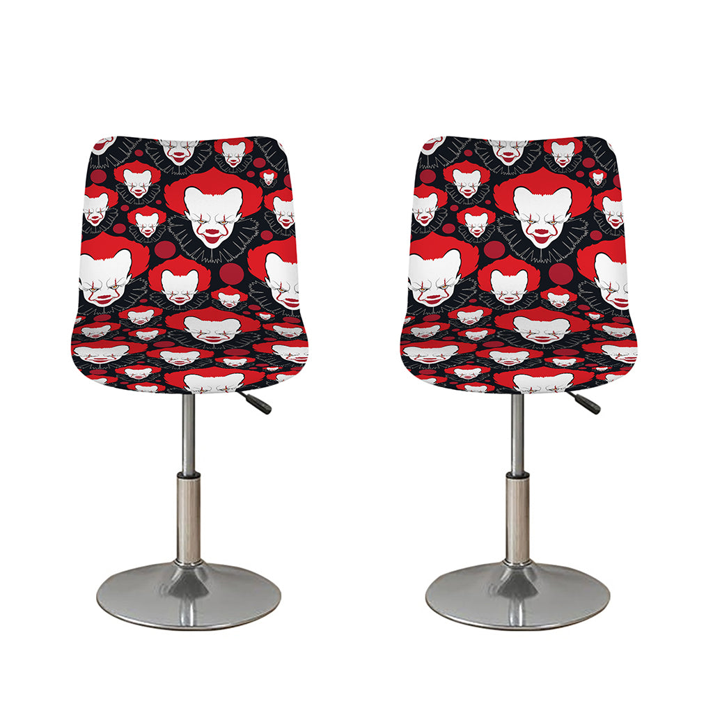 Halloween Scary Clown Pattern Print Bar Stool Covers