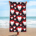 Halloween Scary Clown Pattern Print Beach Towel