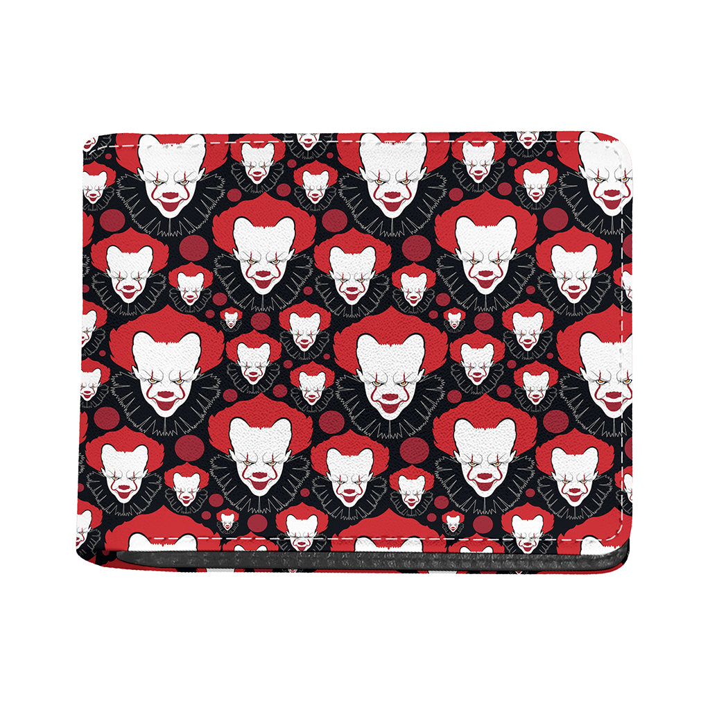 Halloween Scary Clown Pattern Print Bifold Wallet