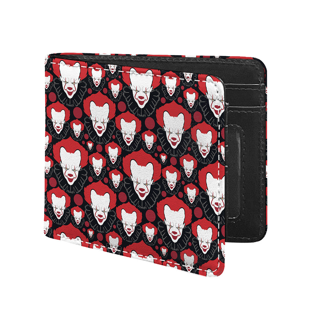 Halloween Scary Clown Pattern Print Bifold Wallet