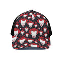 Halloween Scary Clown Pattern Print Black Mesh Trucker Hat