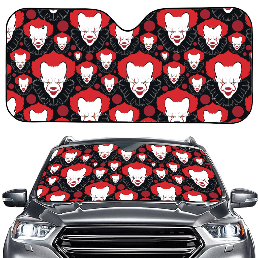 Halloween Scary Clown Pattern Print Car Windshield Sun Shade