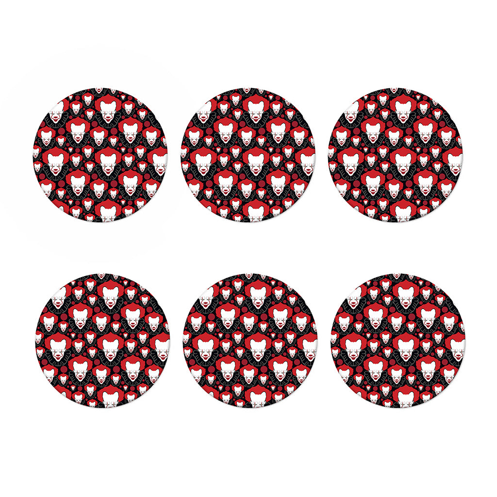 Halloween Scary Clown Pattern Print Coaster Set