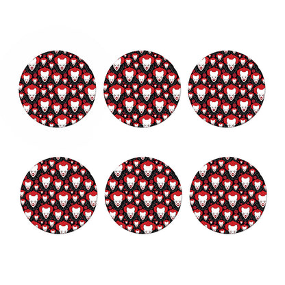 Halloween Scary Clown Pattern Print Coaster Set