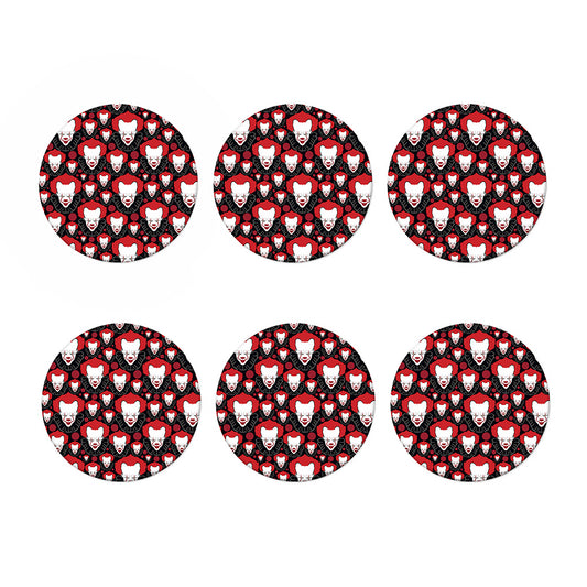 Halloween Scary Clown Pattern Print Coaster Set
