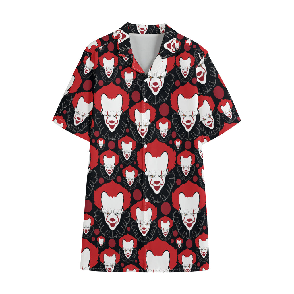 Halloween Scary Clown Pattern Print Cotton Hawaiian Shirt