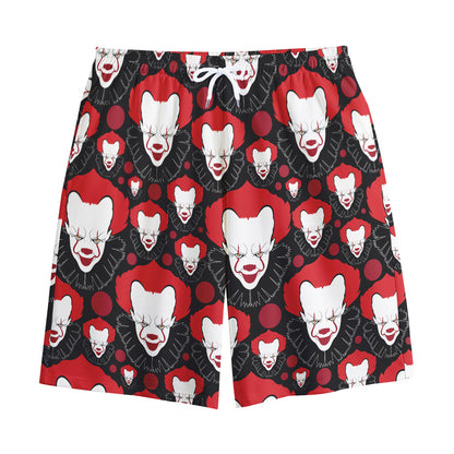 Halloween Scary Clown Pattern Print Cotton Shorts