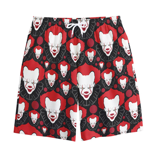 Halloween Scary Clown Pattern Print Cotton Shorts