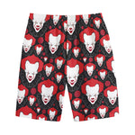 Halloween Scary Clown Pattern Print Cotton Shorts