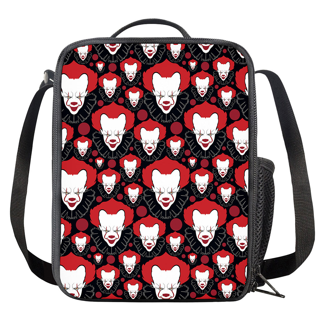 Halloween Scary Clown Pattern Print Crossbody Lunch Bag