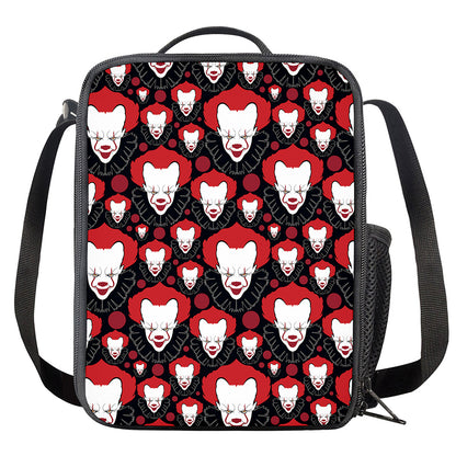 Halloween Scary Clown Pattern Print Crossbody Lunch Bag