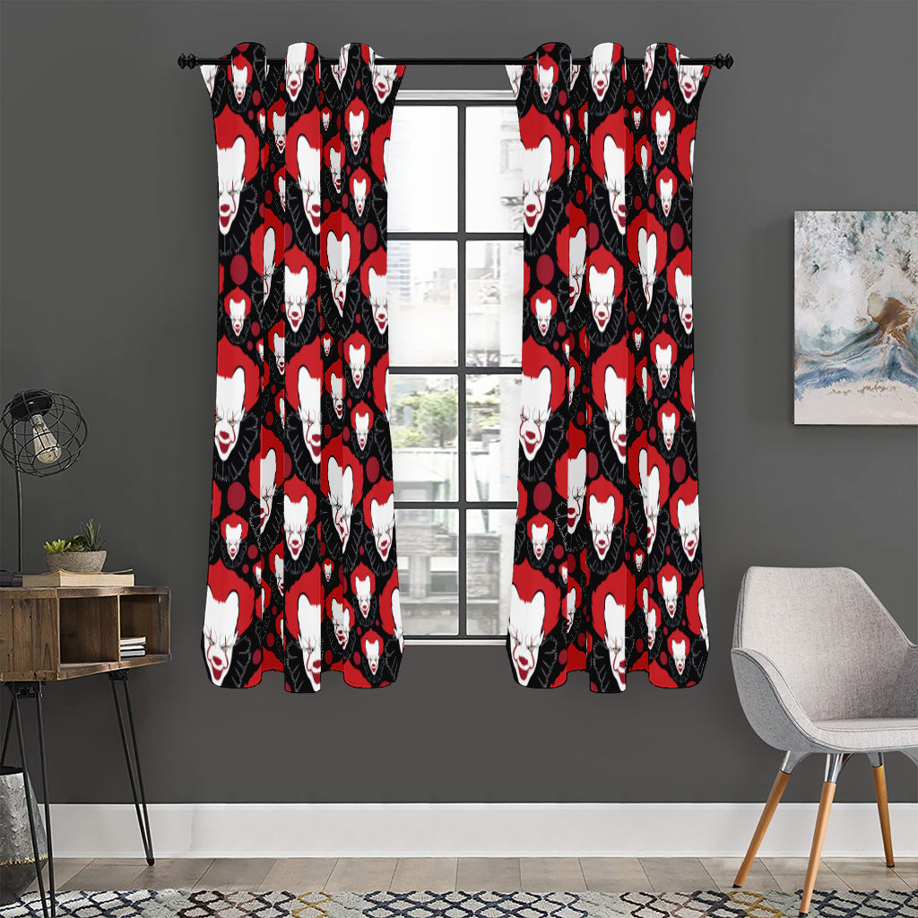 Halloween Scary Clown Pattern Print Curtain