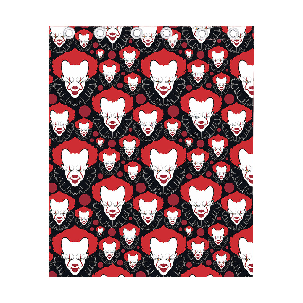 Halloween Scary Clown Pattern Print Curtain