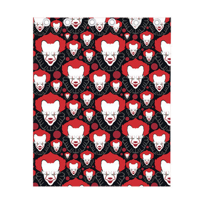 Halloween Scary Clown Pattern Print Curtain