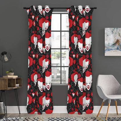 Halloween Scary Clown Pattern Print Curtain