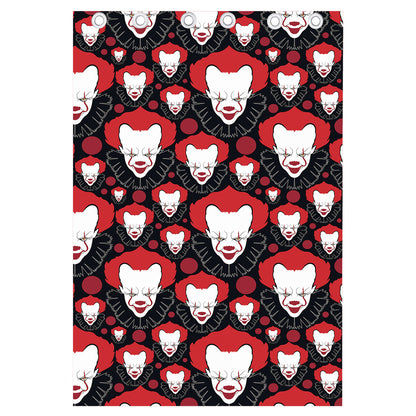 Halloween Scary Clown Pattern Print Curtain