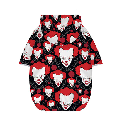 Halloween Scary Clown Pattern Print Dog Zip Up Hoodie