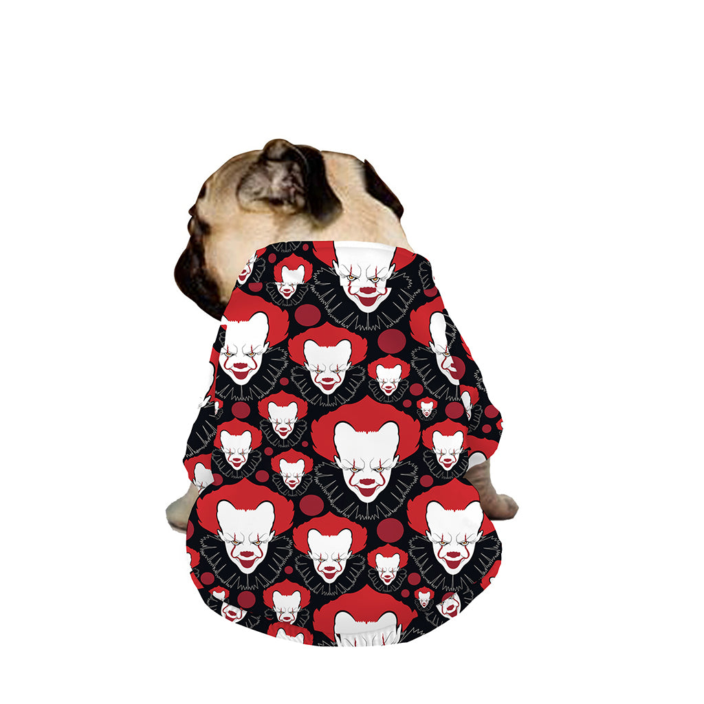 Halloween Scary Clown Pattern Print Dog Zip Up Jacket