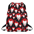 Halloween Scary Clown Pattern Print Drawstring Backpack
