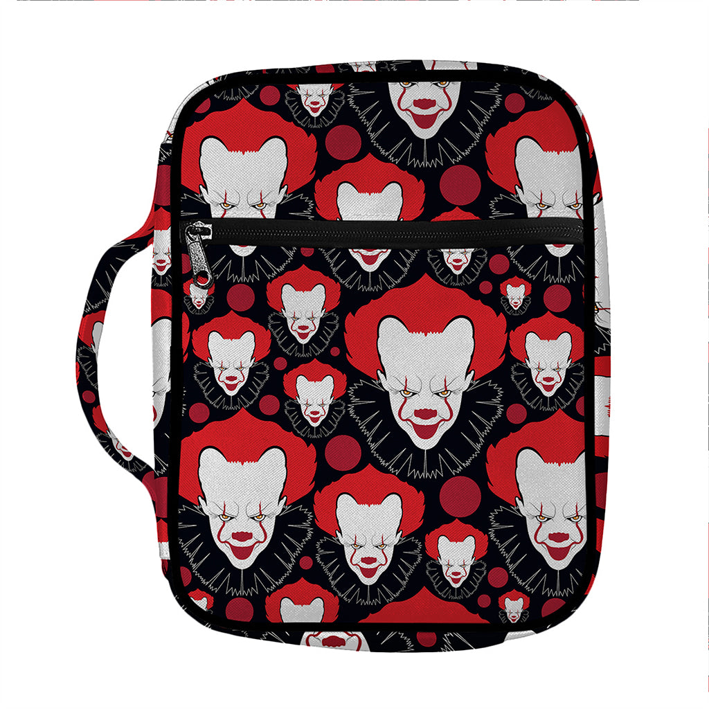 Halloween Scary Clown Pattern Print Front Pocket Bible Bag