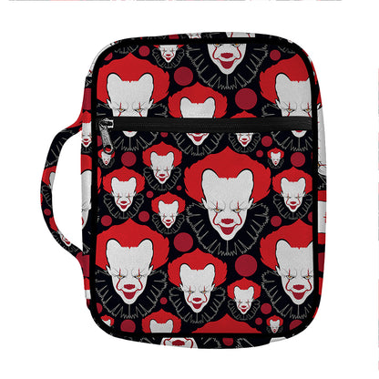 Halloween Scary Clown Pattern Print Front Pocket Bible Bag