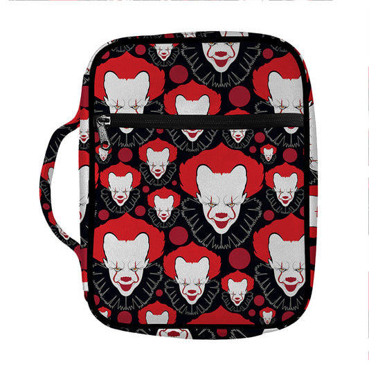 Halloween Scary Clown Pattern Print Front Pocket Bible Bag