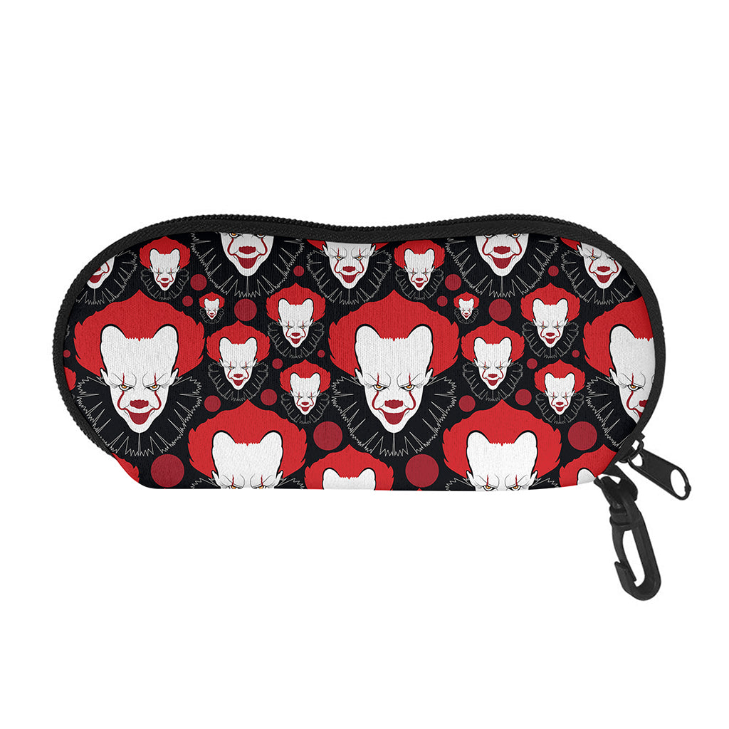 Halloween Scary Clown Pattern Print Glasses Case