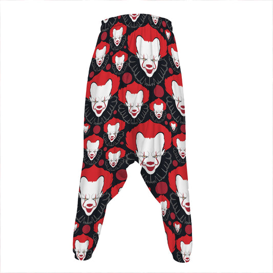 Halloween Scary Clown Pattern Print Hammer Pants