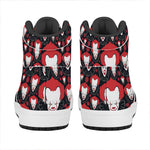 Halloween Scary Clown Pattern Print High Top Leather Sneakers